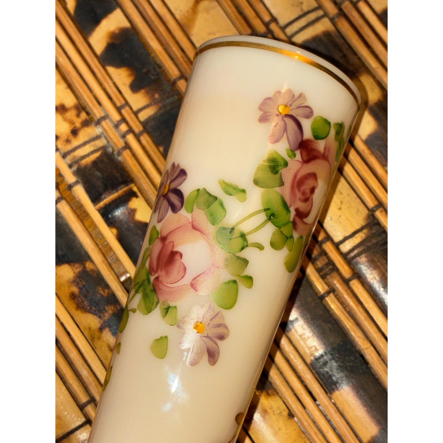Cambridge Crown Tuscan Charleton Hand Painted Bud Vase - Vintage