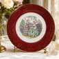 Salem China "Imperial" 11" Service Plate - Maroon & 23K Gold Filigree - Vintage