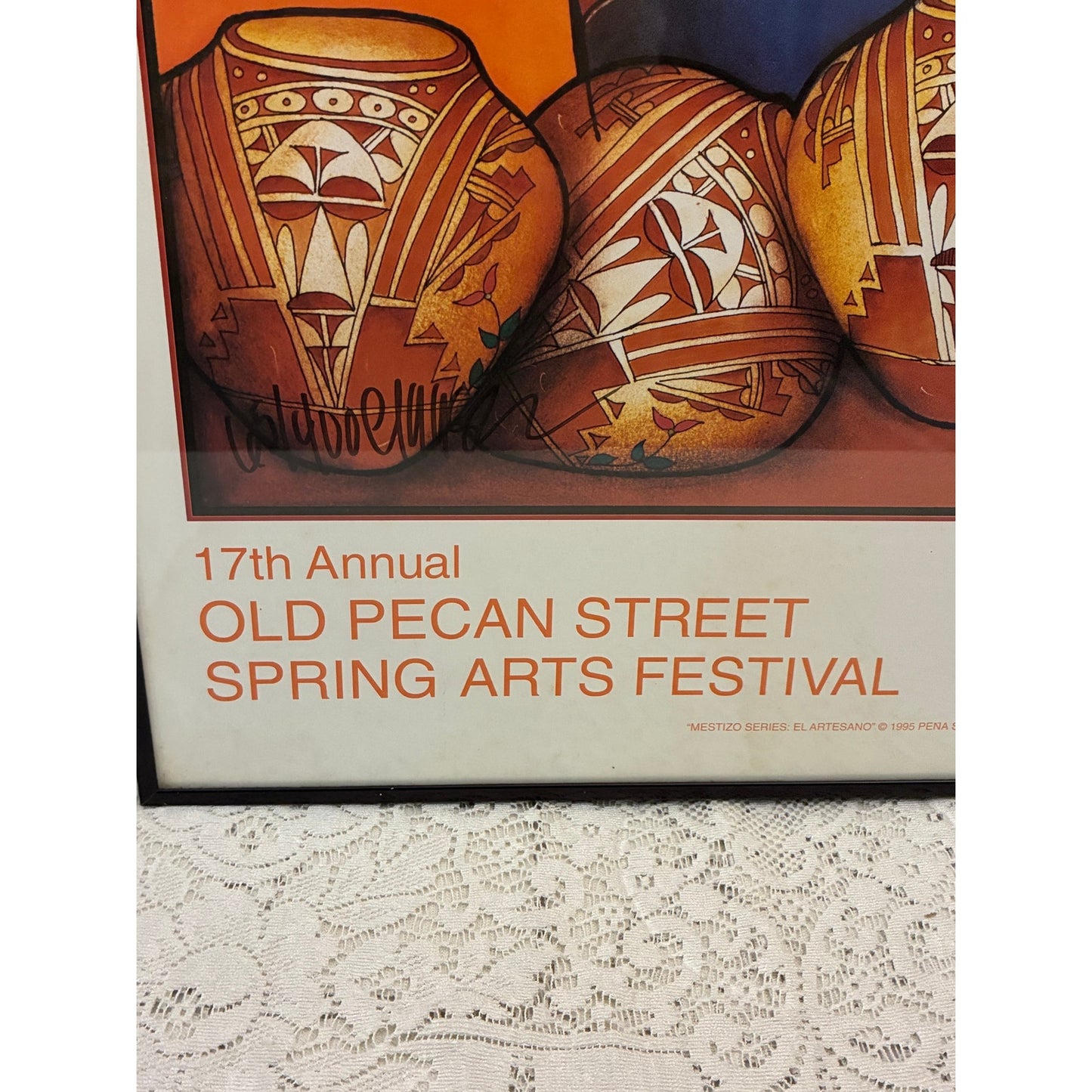 FOR LOCAL PICKUP ONLY: Amado Pena 1995 Signed & Numbered “Old Pecan Street Spring Arts Festival” Austin Art Print – 65/400