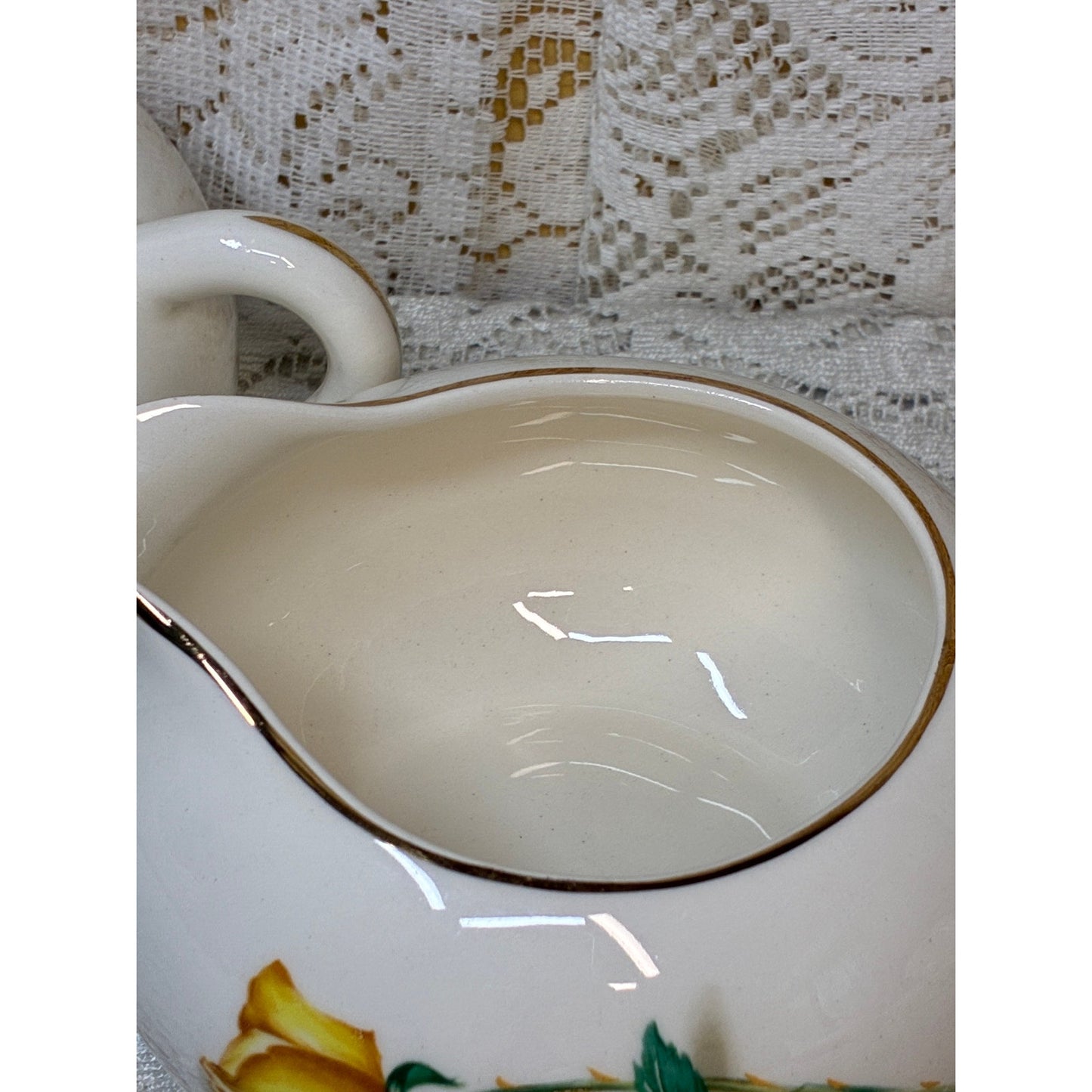 Simplicity by Cannonsburg Yellow Rose Sugar & Creamer Gold Trim Replacement China - Vintage
