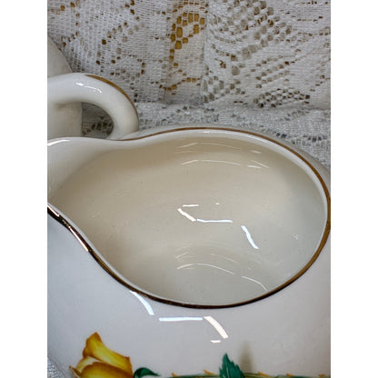 Simplicity by Cannonsburg Yellow Rose Sugar & Creamer Gold Trim Replacement China - Vintage