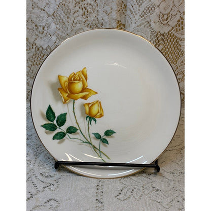 Simplicity by Cannonsburg Yellow Rose Salad Plate Gold Trim Replacement China - Vintage