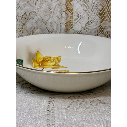 Simplicity by Cannonsburg Yellow Rose Serving Bowl Gold Trim Replacement China - Vintage