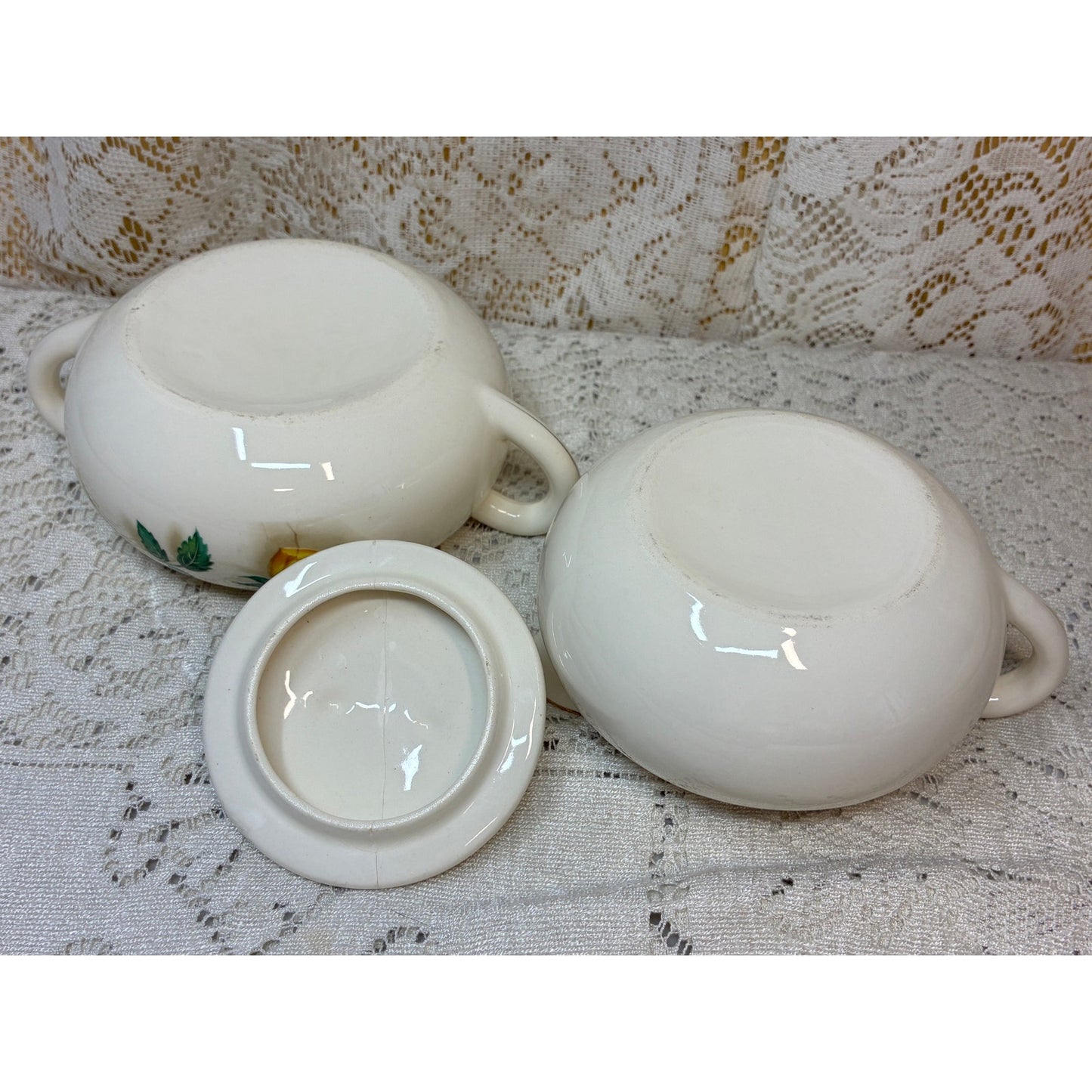 Simplicity by Cannonsburg Yellow Rose Sugar & Creamer Gold Trim Replacement China - Vintage