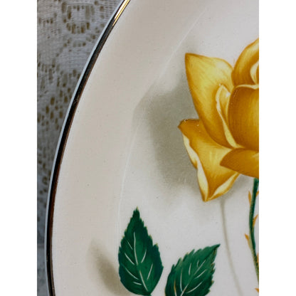 Simplicity by Cannonsburg Yellow Rose Dinner Plate Gold Trim Replacement China - Vintage