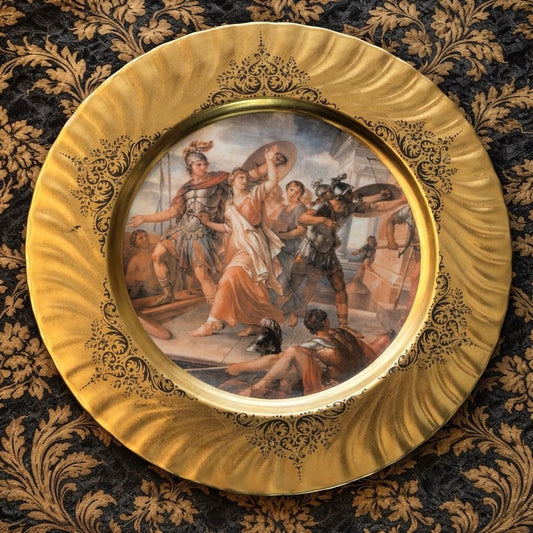 Vintage German Porcelain Decorative Plate – “Ratto di Elena”