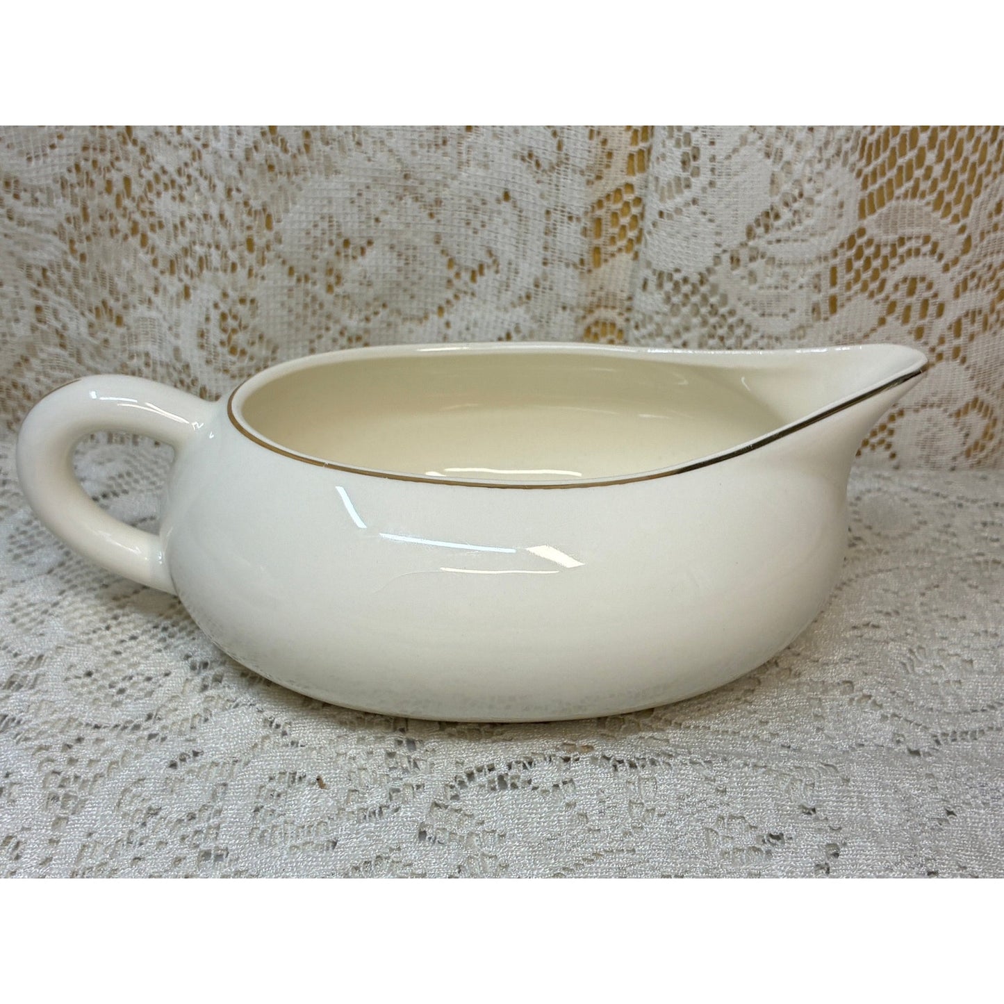 Simplicity by Cannonsburg Yellow Rose Gravy Boat Gold Trim Replacement China - Vintage