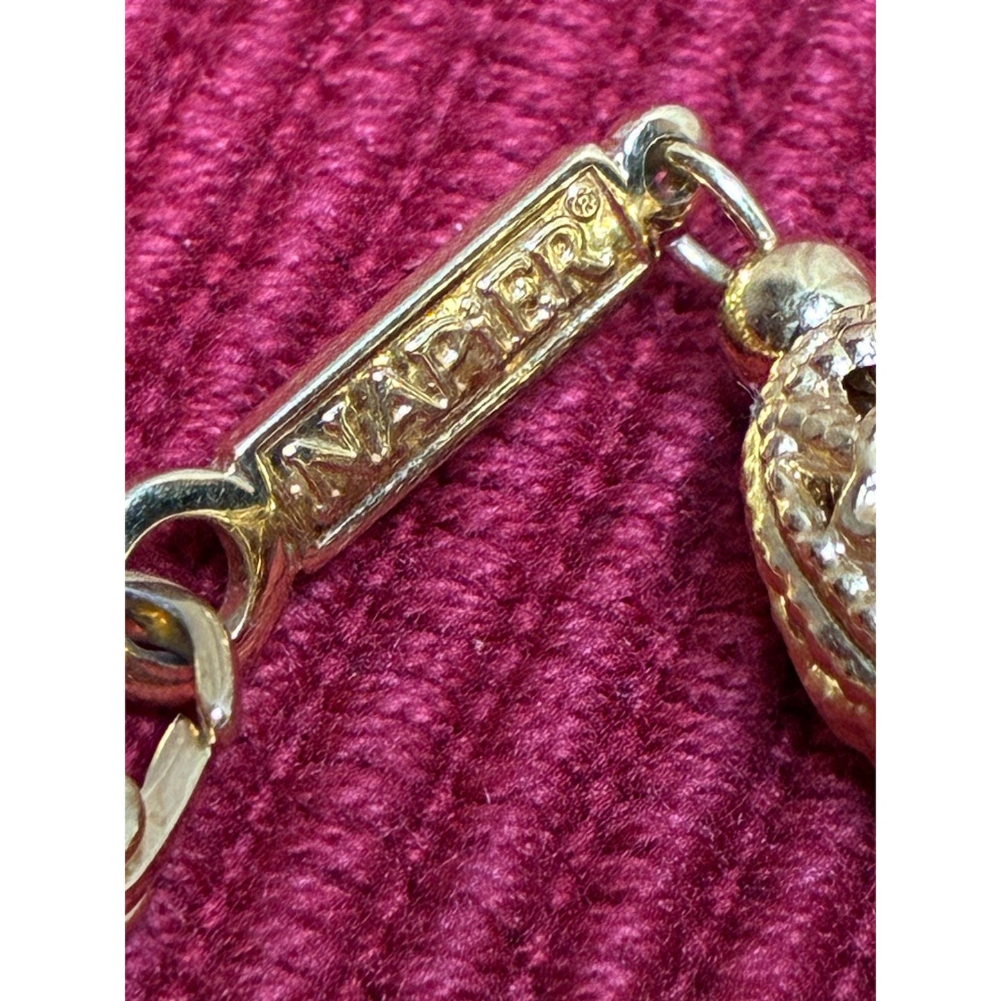 Vintage Napier 24” Gold Tone Necklace | Openwork Filigree Oval Beads | Long Designer Fashion Jewelry