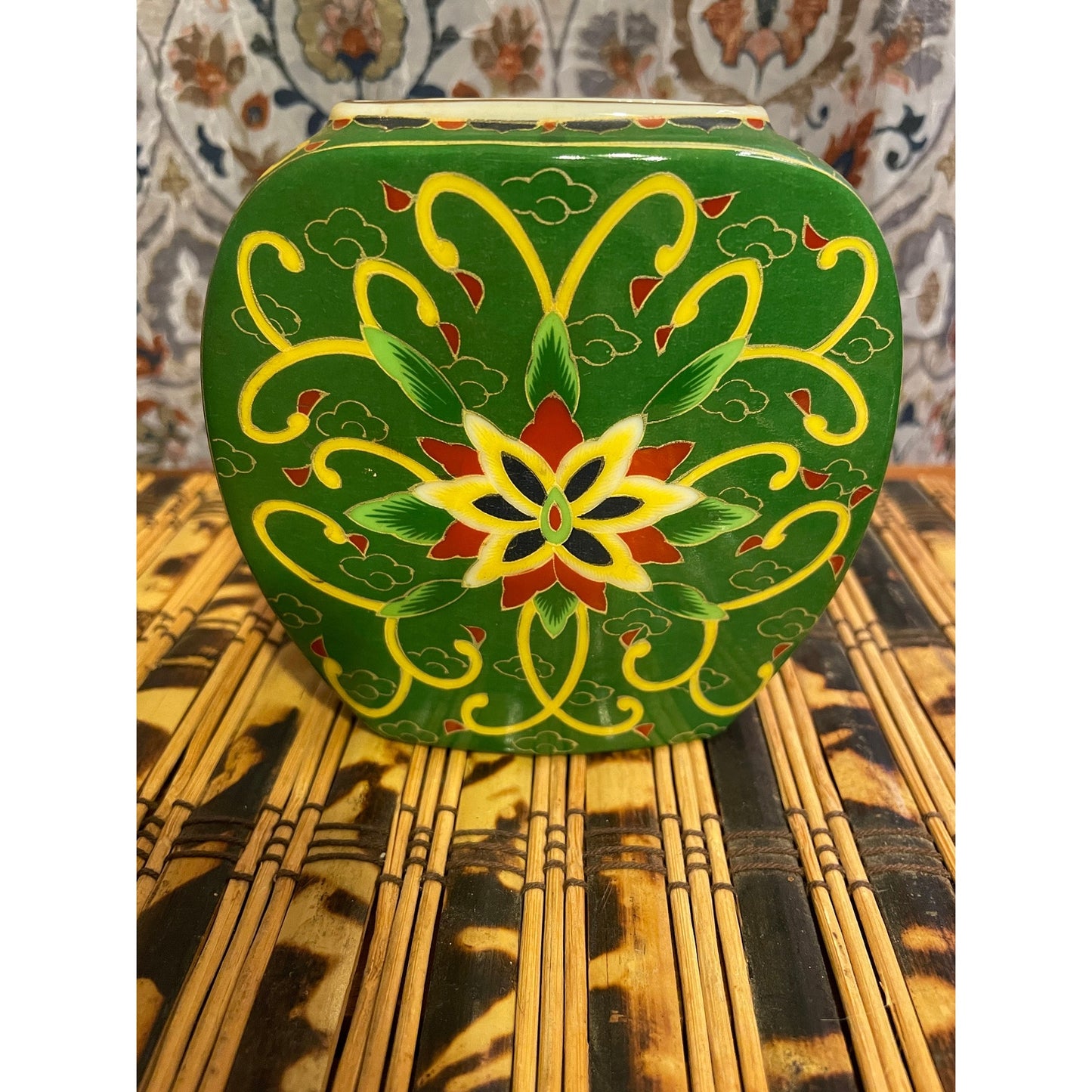 KASHMIR Takahashi Porcelain Floral Hand decorated Vase and Trinket Dish Bowl