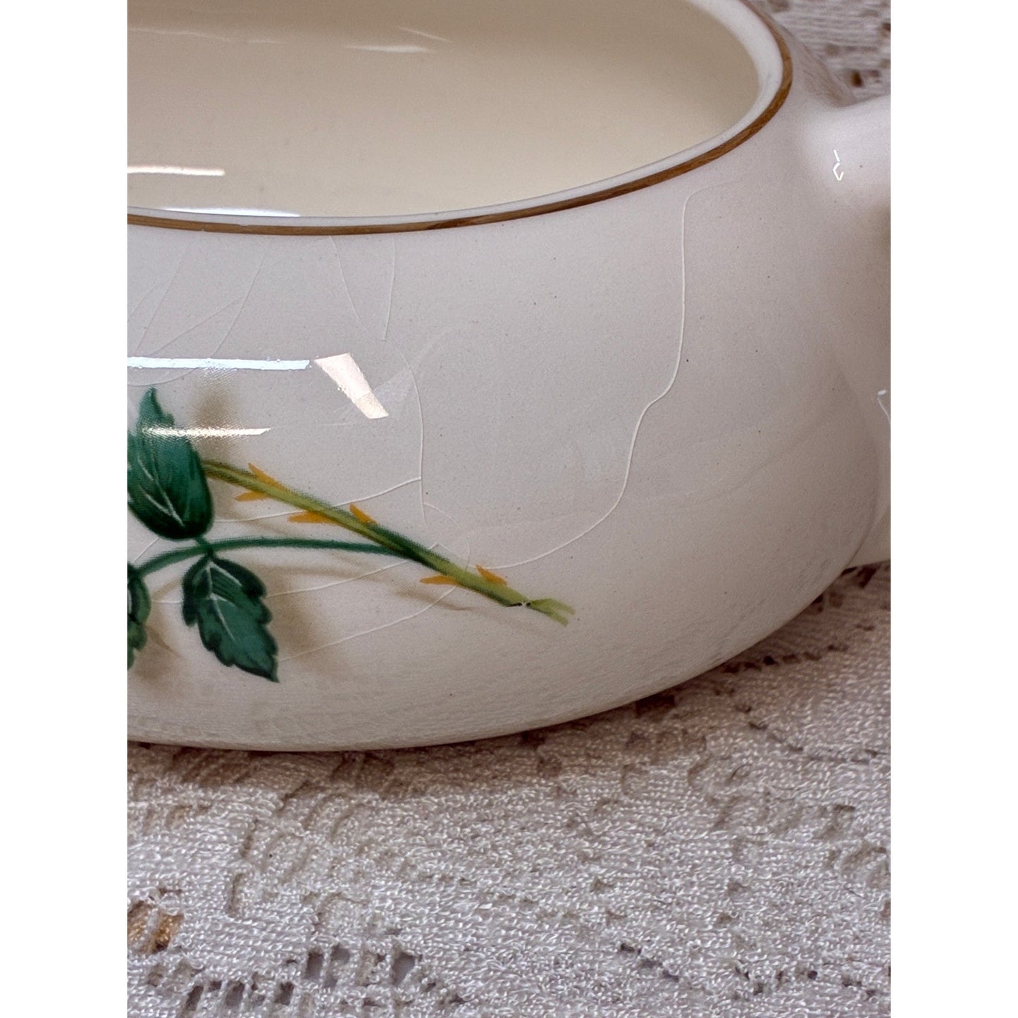 Simplicity by Cannonsburg Yellow Rose Gravy Boat Gold Trim Replacement China - Vintage