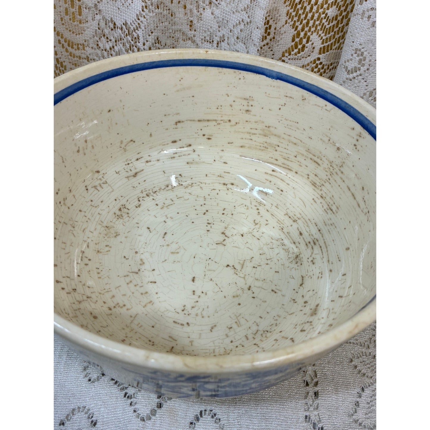 Zell Limburg (Zeller Keramik) blue and white pottery bowl, made in West Germany and marked “Echt Dom-Keramik.” - Vintage