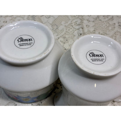 Gibson Aurora Sugar and Creamer Set – Replacement Pieces – Pastel Floral Vintage China