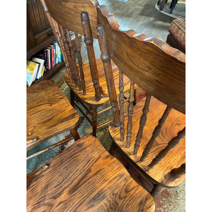 FOR LOCAL PICK UP ONLY: Antique Early 1900s Carved Oak “Green Man” Dining Chairs – Set of 4 – Made in Canada