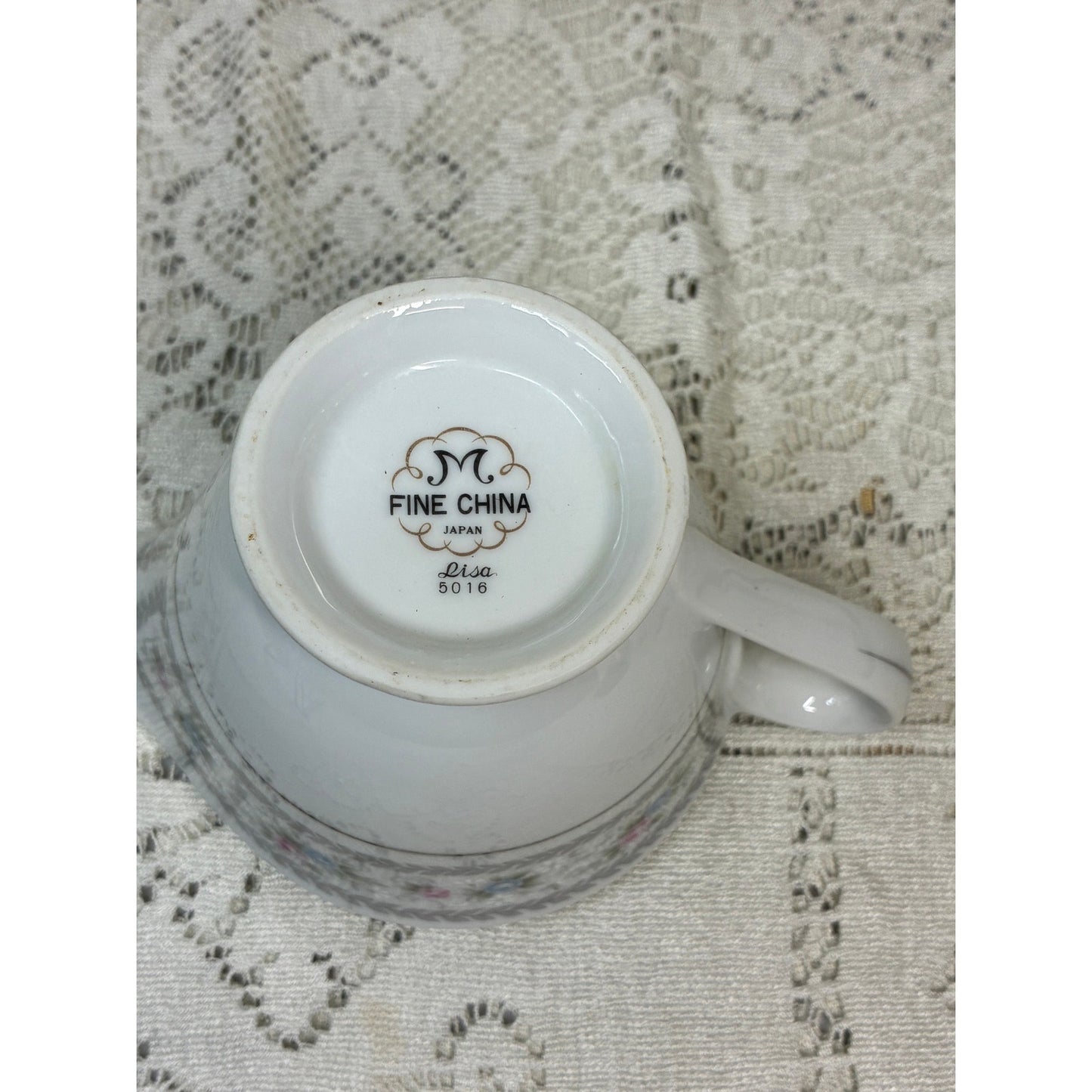 M Fine China Japan Lisa 5016 Creamer – Replacement Piece – Floral Gray Pink Blue Vintage