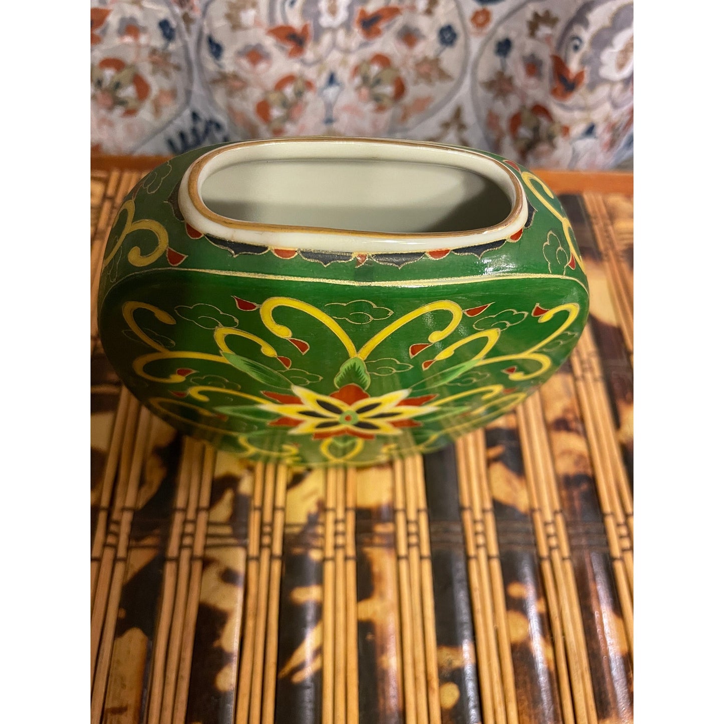 KASHMIR Takahashi Porcelain Floral Hand decorated Vase and Trinket Dish Bowl