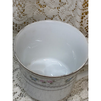 M Fine China Japan Lisa 5016 Coffee Cup – Replacement Piece – Floral Gray Pink Blue