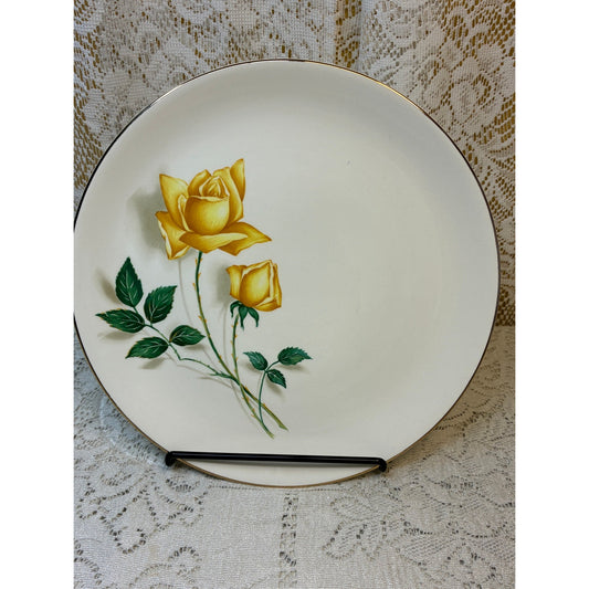 Simplicity by Cannonsburg Yellow Rose Dinner Plate Gold Trim Replacement China - Vintage