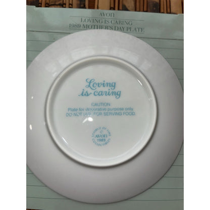 Avon 1989 Mother’s Day Plate “Loving Is Caring” w/ Box – Children & Puppy Scene Collectible