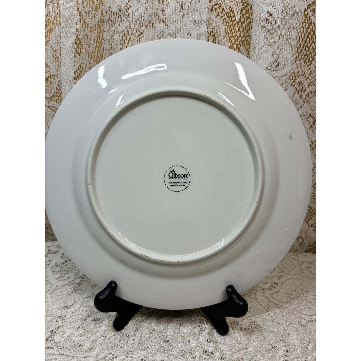Gibson Aurora Dinner Plate – Replacement Piece – Pink Blue Floral Rim – Vintage China
